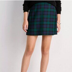 Navy / Green plaid skort